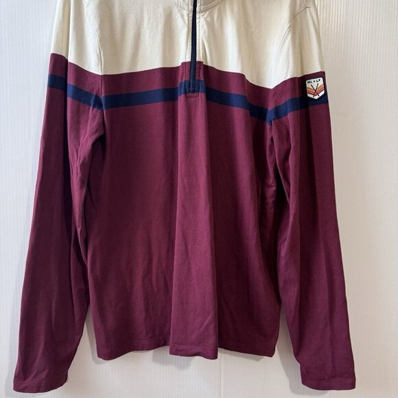 Marine Layer x Lost & Found Men’s Quarter Zip Striped Color Block Sweater M - Picture 4 of 16